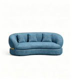 現代輕奢藍色布藝三座位梳化 Modern Light Luxury Blue Fabric 3-Seater Sofa