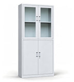 Upper Glass & Lower Steel Double-Door Filing Cabinet