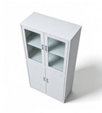 Upper Glass & Lower Steel Double-Door Filing Cabinet