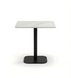 簡約白色岩板方形辦公室洽談枱 Minimalist White Sintered Stone Square Office Table