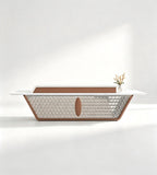 Geometric Honeycomb Pattern Reception Desk