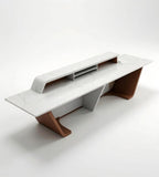 Geometric Honeycomb Pattern Reception Desk