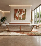 Geometric Honeycomb Pattern Reception Desk
