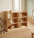 簡約原木色實木六格幼稚園玩具儲物櫃 Minimalist Solid Wood Kindergarten Toy Cabinet