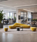 Modern Creative Yellow Fabric Oval Sofa