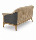 現代米色西皮實木腳三座位梳化 Modern Beige PU Leather Solid Wood 3-Seater Sofa