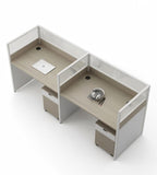 Modern Straight Desk with Screen and Mobile Pedestal