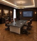商務風木紋長方形會議枱 Wood Grain Conference Table