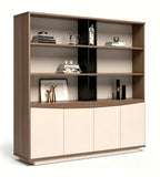 簡約胡桃木色掩門高身辦公室文件櫃 Minimalist Walnut Tall Office File Cabinet