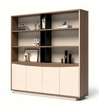 簡約胡桃木色掩門高身辦公室文件櫃 Minimalist Walnut Tall Office File Cabinet