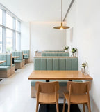 Vertical-Stitched Upholstered Restaurant Booth