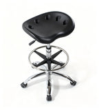 舒適耐用黑色西皮可升降帶轆吧椅 Black PU Leather Adjustable Bar Stool with Wheels