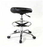 舒適耐用黑色西皮可升降帶轆吧椅 Black PU Leather Adjustable Bar Stool with Wheels