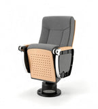 Modern Wood-Finish Foldable Auditorium Chair
