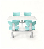實用耐用白色岩板學校四人位連體餐枱 School Dining Table Set