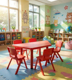 創意組合紅色梯形幼稚園枱椅 Creative Red Trapezoid Kindergarten Table