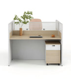 Modern Oak Partition Workstation