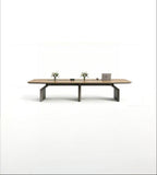 現代淺木色帶線盒會議枱 Modern Light Wood Conference Table