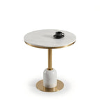 金色不銹鋼大理石圓形辦公室洽談枱 Gold Marble Round Table