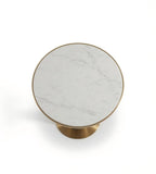 金色不銹鋼大理石圓形辦公室洽談枱 Gold Marble Round Table