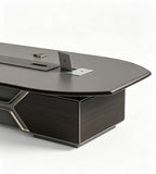 現代灰色實木雙層枱面會議枱 Modern Grey Solid Wood Conference Table