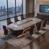 現代灰色實木雙層枱面會議枱 Modern Grey Solid Wood Conference Table