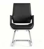 現代黑色西皮弓形腳會議椅 Modern Black PU Leather Sled Base Conference Chair