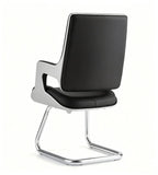 現代黑色西皮弓形腳會議椅 Modern Black PU Leather Sled Base Conference Chair