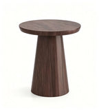Modern Minimalist Deep Wood Grain Round Coffee Table