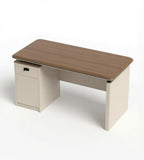 現代米色帶櫃桶辦公枱 Modern beige office desk with drawers