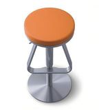 簡約橙色PU皮不銹鋼腳可升降吧椅 Modern Adjustable Bar Stool