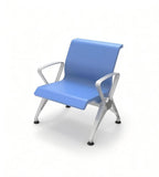現代藍色PU皮帶扶手多座位可選公共排椅 Modern Blue PU Multi-Seater Waiting Chair