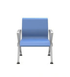 現代藍色PU皮帶扶手多座位可選公共排椅 Modern Blue PU Multi-Seater Waiting Chair