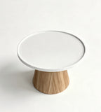 Nordic White Walnut Grain Tray Round Coffee Table