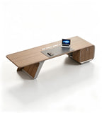 流線型胡桃木老闆台 Streamline Walnut Executive Desk