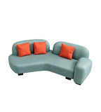 現代藍色布藝多座位梳化 Modern Blue Fabric Multi-Seater Sofa