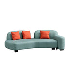 現代藍色布藝多座位梳化 Modern Blue Fabric Multi-Seater Sofa