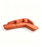 現代創意橙色布藝弧形三座位梳化 Modern Creative Orange Fabric Curved 3-Seater Sofa