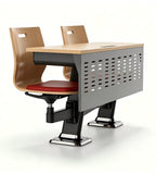 高級胡桃色實木禮堂椅雙人位 Premium Walnut-Finish Solid Wood Auditorium Chair