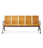 Orange PU Leather Steel Frame Aluminum Alloy Legs Public Beam Seating