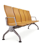 Orange PU Leather Steel Frame Aluminum Alloy Legs Public Beam Seating