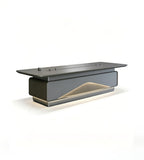 現代灰色實木帶線盒會議枱 Modern Grey Solid Wood Conference Table