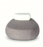 現代灰白拼色布藝單人沙發 Modern Two-Tone Fabric Single Sofa