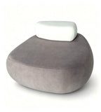 現代灰白拼色布藝單人沙發 Modern Two-Tone Fabric Single Sofa
