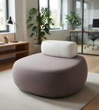現代灰白拼色布藝單人沙發 Modern Two-Tone Fabric Single Sofa