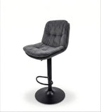 Modern Grey Fabric Adjustable Bar Stool