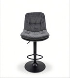 Modern Grey Fabric Adjustable Bar Stool