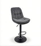 Modern Grey Fabric Adjustable Bar Stool