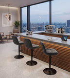 Modern Grey Fabric Adjustable Bar Stool