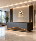 現代灰色實木帶燈帶接待處枱 Modern Grey LED Reception Desk
